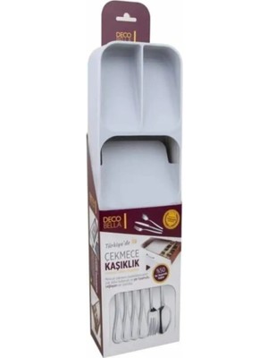 Mikasso 5 Bölmeli Çekmece Kaşıklık Plastik Gri