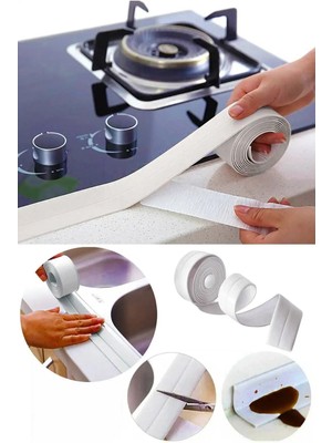 Mikasso Su Sızdırmaz Bant Mutfak Lavabo Pencere Duvar Bandı 3.2 Mt. Beyaz