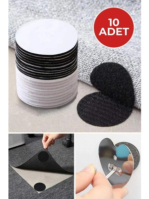 Mikasso 10 Adet Halı Kilim Koltuk Örtüsü Kaydırmaz Sabitleyici Cırt Yıkanabilir Kendinden Yapışkanlı Ped Siy