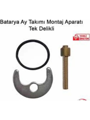 Mikasso (2 Adet) Batarya Ay Takımı Alt Vida Montaj Aparatı Tek Delikli Yarım Ay Tek Vidalı