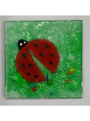 Mikasso Uğur Böceği Desenli Banyo Cam Gider Kapağı Süsü Tekli Ölçü :10X10 cm