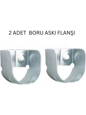Mikasso Krom Oval Boru Askı Flanşı Gardırop Dolap Içi Askılık Boru Aparatı Mobilya Uyumlu 2 Adet Gri
