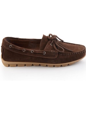 Bambi Kahve Hakiki Deri Kadın Loafer Ayakkabı K01680000302