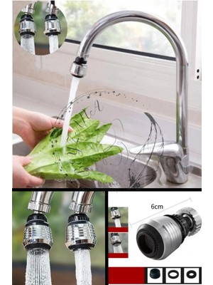 Mikasso Mini Su Tasarruf Başlığı Batarya Ucu Döner Kafa Çeşme Ucu Su Tasarruf Başlığı