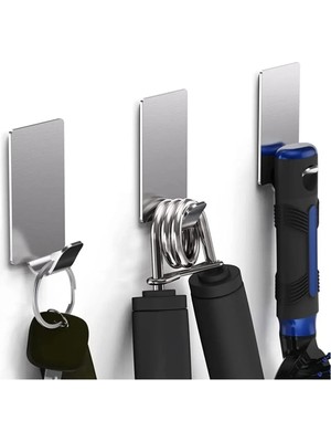 Mikasso Askılık 10 Adet Şeffaf Güçlü Duvar Askısı Askılığı Yapışkan Vantuz Kanca Mutfak Banyo Plastik Siyah