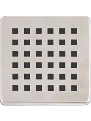 Mikasso 2 Adet Paslanmaz Çelik Kare Delikli Banyo Yer Süzgeç Izgarası Üst Kapak 9.5x9.5 cm