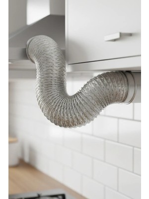 Mikasso 2 Metre Telli Kopmayan Ankastre Davlumbaz ve Aspiratör Borusu | Alüminyum Baca Flexible Boru
