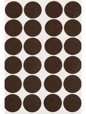 Mikasso 20 mm Yapışkanlı Mobilya Ayak Keçesi Masa Sandalye Koltuk Keçesi Zemin Koruyucu Keçe 96 Adet Kahver