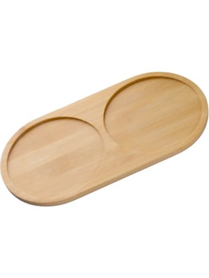 Mikasso Bambu Yağdanlık Standı Doğal Ahşap 2 Bölmeli Yağdanlık Altı 24 x 12 Kahverengi