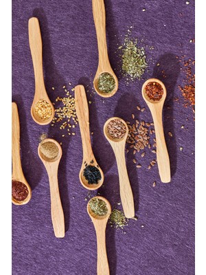 Mikasso 6 Adet Ahşap Baharat Kaşığı (7 Cm) Tahta Kaşık Bal Reçel Ölçü Mama Kaşığı Ahşap Kahverengi