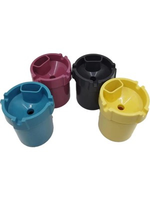 Mikasso 1 Adet Plastik Koku Yapmaz Küllük Çakmaklık Hazneli Oto Ev Ofis Küllüğü Plastik Çok Renkli Yuvarlak