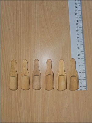 Mikasso 6 Parça Tahta Kürek Ölçek Baharat Kaşığı Ahşap Kahverengi