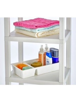 Mikasso Çok Amaçlı Bölmeli Organizer Çekmece Içi Dolap Içi Banyo Mutfak Plastik Beyaz