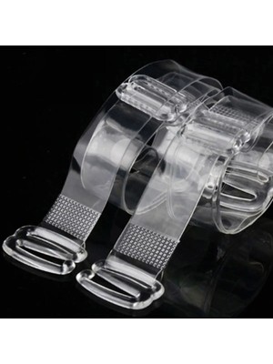 Mikasso Şeffaf Sütyen Askısı 1 Çift Askı Paketi Mikrofiber Beyaz Plastik Başlıklı Konforlu Kullanım