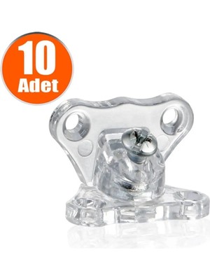 Mikasso Açılı T Bağlantı Çektirme Şeffaf Plastik Köşe Birleştirme Kelebek (10 Adet) Şeffaf