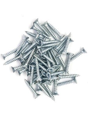 Mikasso Meridyen 4X40 Sunta Vidası Sivri Uçlu Ahşap Tahta Ağaç Mobilya Ayak Kulp Vidası 100 Adet Metalik