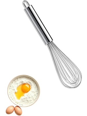 Mikasso Çırpma Teli Paslanmaz Çelik Yumurta Hamur Kek Malzeme Çırpıcı Aparatı El Mikseri Karıştırıcı Tel Pas