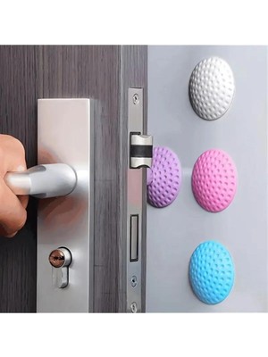 Mikasso 4 Adet Beyaz Renk Yapışkanlı Çok Amaçlı Silikon Kapı Duvar Klozet Kapağı Masa Köşe Koruyucu Tampon