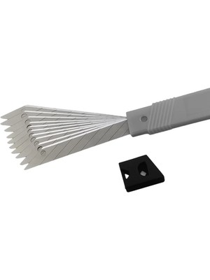 Mikasso 10 Adet Ince Metal Gövdeli Cep Tipi Maket Bıçağı Ucu Falçata Ucu