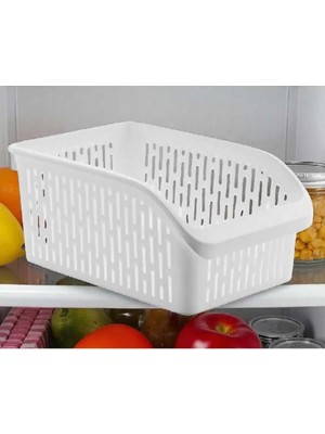 Mikasso Beyaz Plastik Çok Amaçlı Organizer Sepet – Delikli Tasarım, Mutfak & Banyo Düzenleyici Plastik