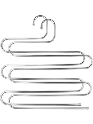 Mikasso 2 Adet Metal Pantolon Eşarp Askısı 5 Katlı 2 Adet Askı Metal Metalik Tr