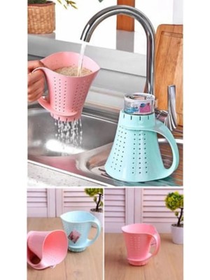 Mikasso Sürahi Pirinç Süzgeci Plastik Beyaz