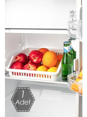 Mikasso Org-25 Çok Amaçlı Buzdolabı Içi Düzenleyici Sebze Meyve Organizer Sepet Plastik Beyaz