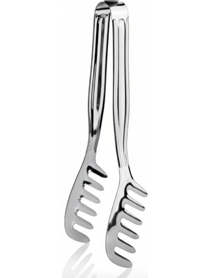 Mikasso Paslanmaz Çelik Makarna & Salata Servis Kaşığı – Spagetti Servis Aparatı Paslanmaz Çelik Metalik