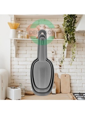 Mikasso 3’lü Erzak Küreği Füme Plastik Gri