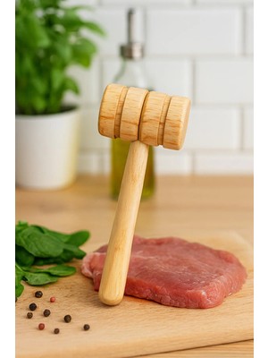 Mikasso Ahşap Et Dövme Tokmağı – Çok Amaçlı Mutfak Yardımcısı