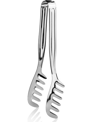 Mikasso Lüks Paslanmaz Çelik Lüx Makarna Maşası Çelik Bej