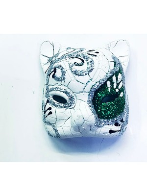 NessiWorld Yeşil Renk Işlemeli Seramik Malzemeden Imal Venedik Kedi Model Magnet