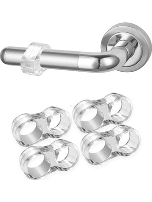 Mikasso Kapı Kolu Stoperi 4 Adet Silikon Duvar Koruyucu Tampon Kapı Arkası Vurma Gürültü Engelleyici Aparat