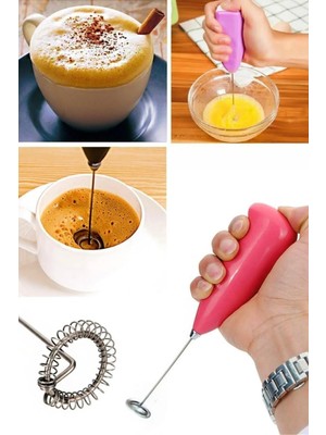Mikasso Pilli Mini Mixer Kahve Süt Köpürtücü Karıştırıcı Cappucino Mikser Metal 3 Metal
