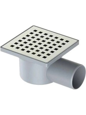 Mikasso Line Serisi 10X10 Yandan Çıkışlı Yer Süzgeci Metal Ø50 Klapesiz Mikrofiber Malzemeden Modern Tasarımlı