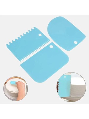 Mikasso Pratik 3 'lü Hamur Kazıyıcı Kesici Dekoratör Set Plastik