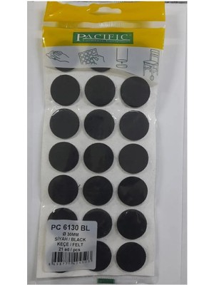 Mikasso Yuvarlak Yapışkanlı Sandalye Koltuk Mobilya Ayak Keçesi Felt 30 mm Siyah Siyah