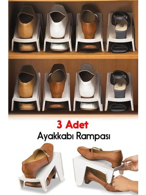 Mikasso Ayakkabılık Düzenleyici Ayakkabı Rampası Alan Tasarrufu Sağlar Organizer Eder Plastik Siyah