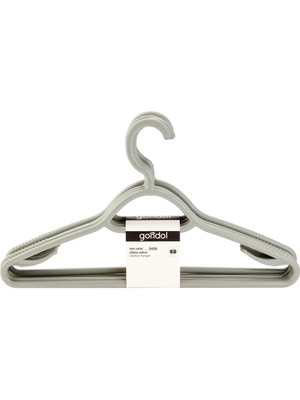 Mikasso 6'lı Plastik Elbise Askısı - Gri - 38 cm Plastik Gri Tr