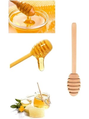 Mikasso Ahşap Bal Kaşığı Bambu Reçel Kaşığı Plastik Beyaz