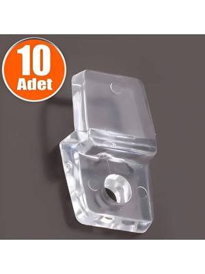 Mikasso 10 Adet Şeffaf Plastik Ayna Tırnağı Cam Tutucu Tırnak Duvara Ayna Sabitleyici Asma Aparatı Beyaz