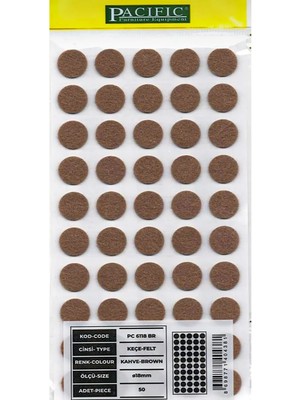 Mikasso Yapışkanlı Zemin Koruyucu Keçesi 18 mm ( 50 Li Paket) Masa Sandalye Koltuk Sehpa Parke Zemin Koruyu