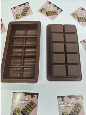 Mikasso 10 Bölmeli Xl Büyük Boy Dubai Çikolata Kalıbı Silikon Kahverengi