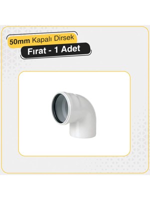 Mikasso Fırat Pvc 50'lik Kapalı Dirsek Pimaş Atık Su Borusu Dönüş Parçası