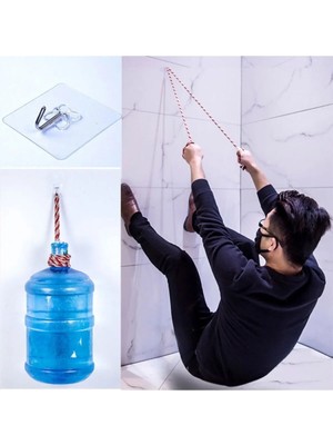 Mikasso Güçlü Görünmez Şeffaf Askı 3 Adet Lekesiz Duvar Yapışkan Kanca Lı Mutfak Banyo Tutucu Aksesuar