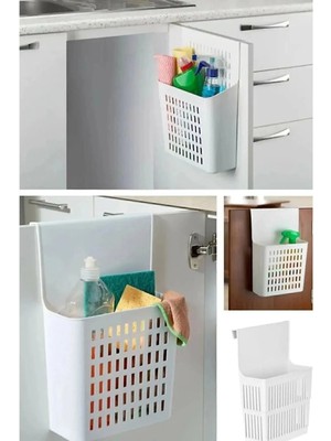 Mikasso Askılı Dolap Içi Düzenleyici Sepet Raf Organizeri Çok Amaçlı Düzenleyici Deterjanlık Şampuanlık Plas