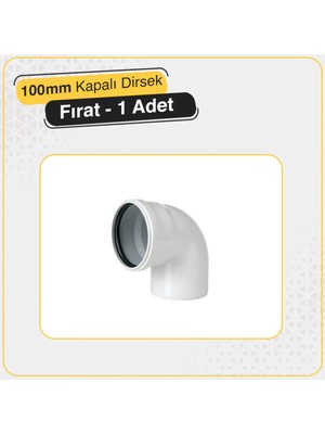 Mikasso Fırat Pvc 100'LÜK Kapalı Dirsek Pimaş Atık Su Borusu Dönüş Parçası (100X90)