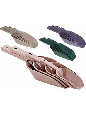 Mikasso 4'lü Erzak Küreği Renkli Plastik Plastik Bej