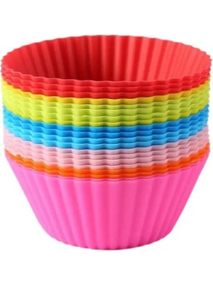 Mikasso Silikon Mini Kek Kalıbı 18 Adet Muffin Kek Kalıbı Plastik Pembe