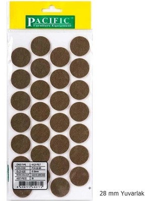 Mikasso Yapışkanlı Masa Sandalye Keçesi Zemin Koruyucu Keçe Yuvarlak 1 Paket (28 Mm)